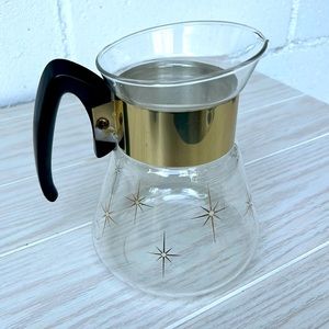 Corningware ✨ MCM Vintage Starburst Clear Glass Coffee Pot Pitcher Home Decor